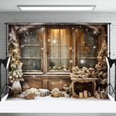 Lofaris Snowy House Vintage Winter Backdrop For Photography